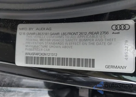 2016 Audi A6 2.0T Premium Plus из США, поврежденный, VIN WAUGFAFCXGN121312